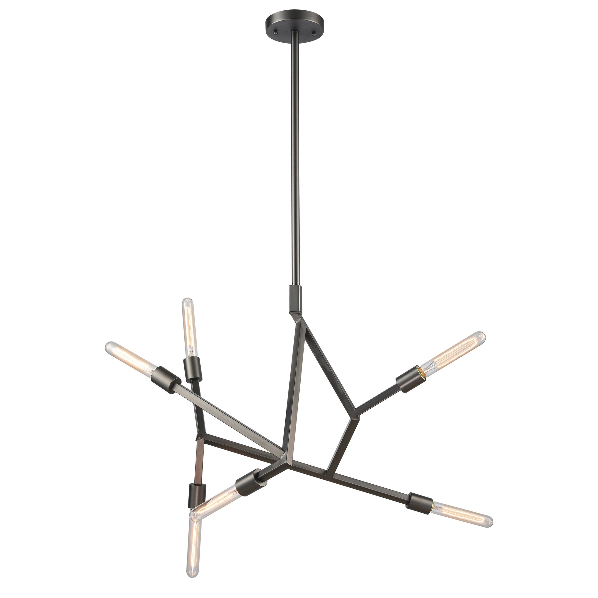 Freeform 28'' Wide 6-Light Chandelier - Dark Graphite