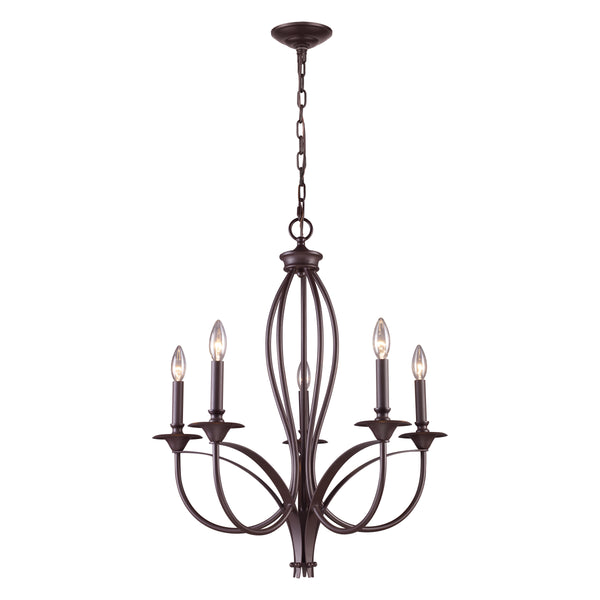 Medford 26'' Wide 5-Light Chandelier - Oiled Bronze