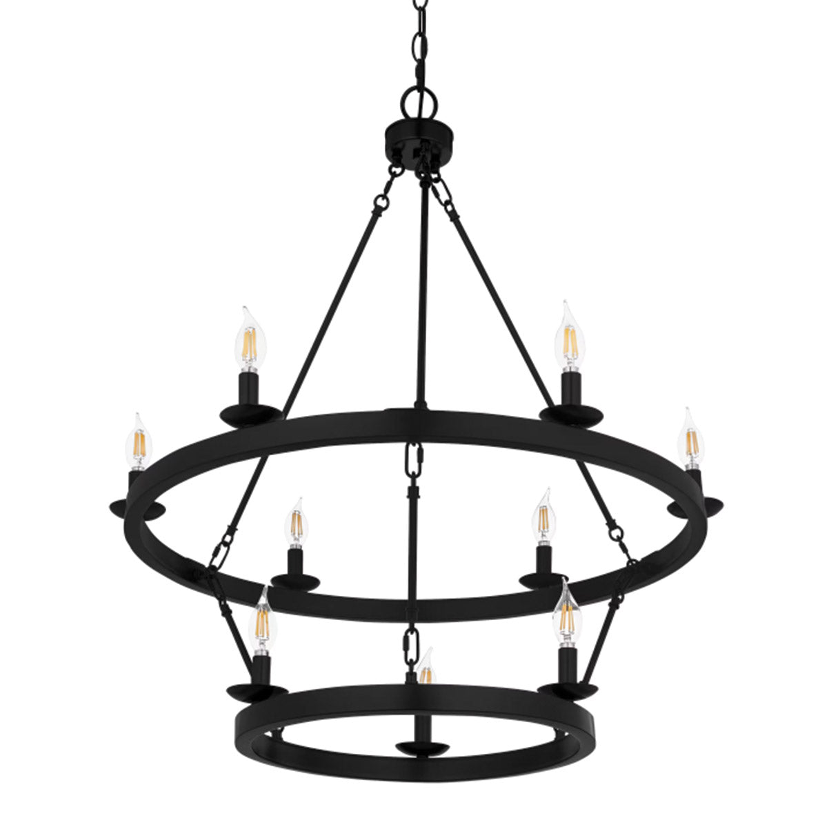 Melina 34'' Wide 9-Light Chandelier - Matte Black