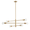 Module 34'' Wide 6-Light Chandelier - Burnished Brass