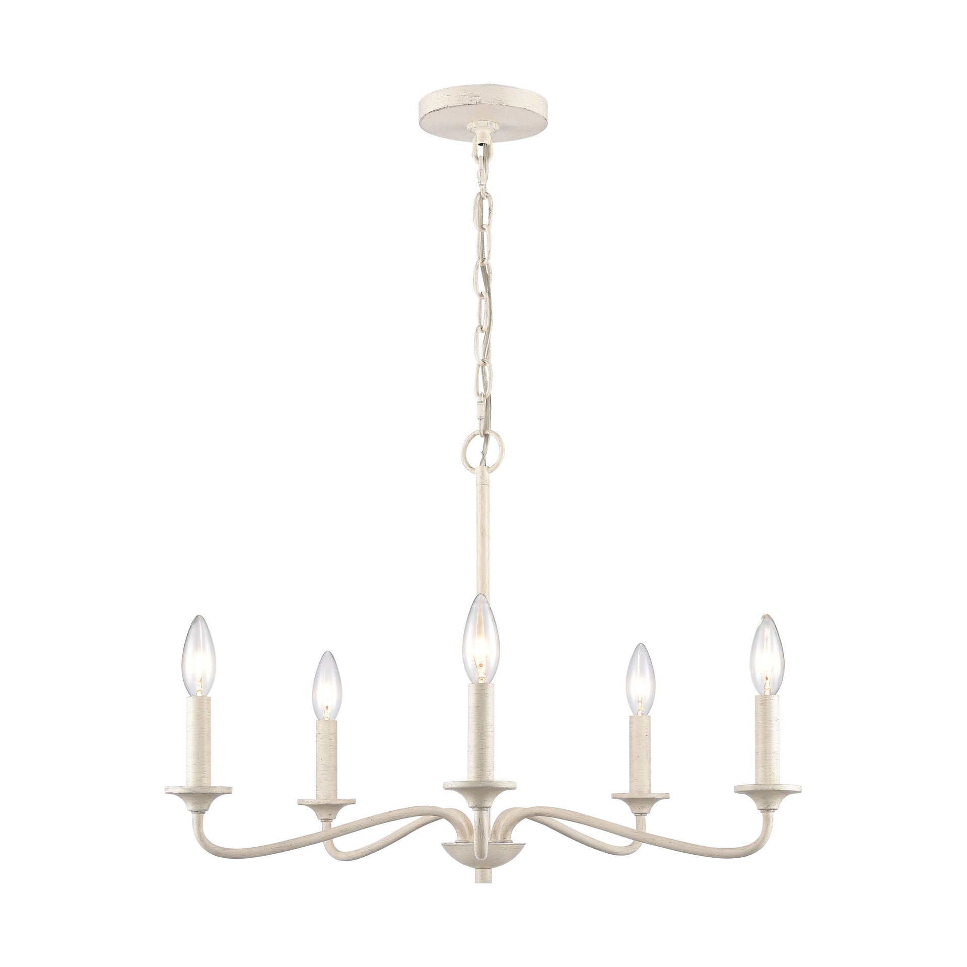 Quinn 24'' Wide 5-Light Chandelier - Antique White