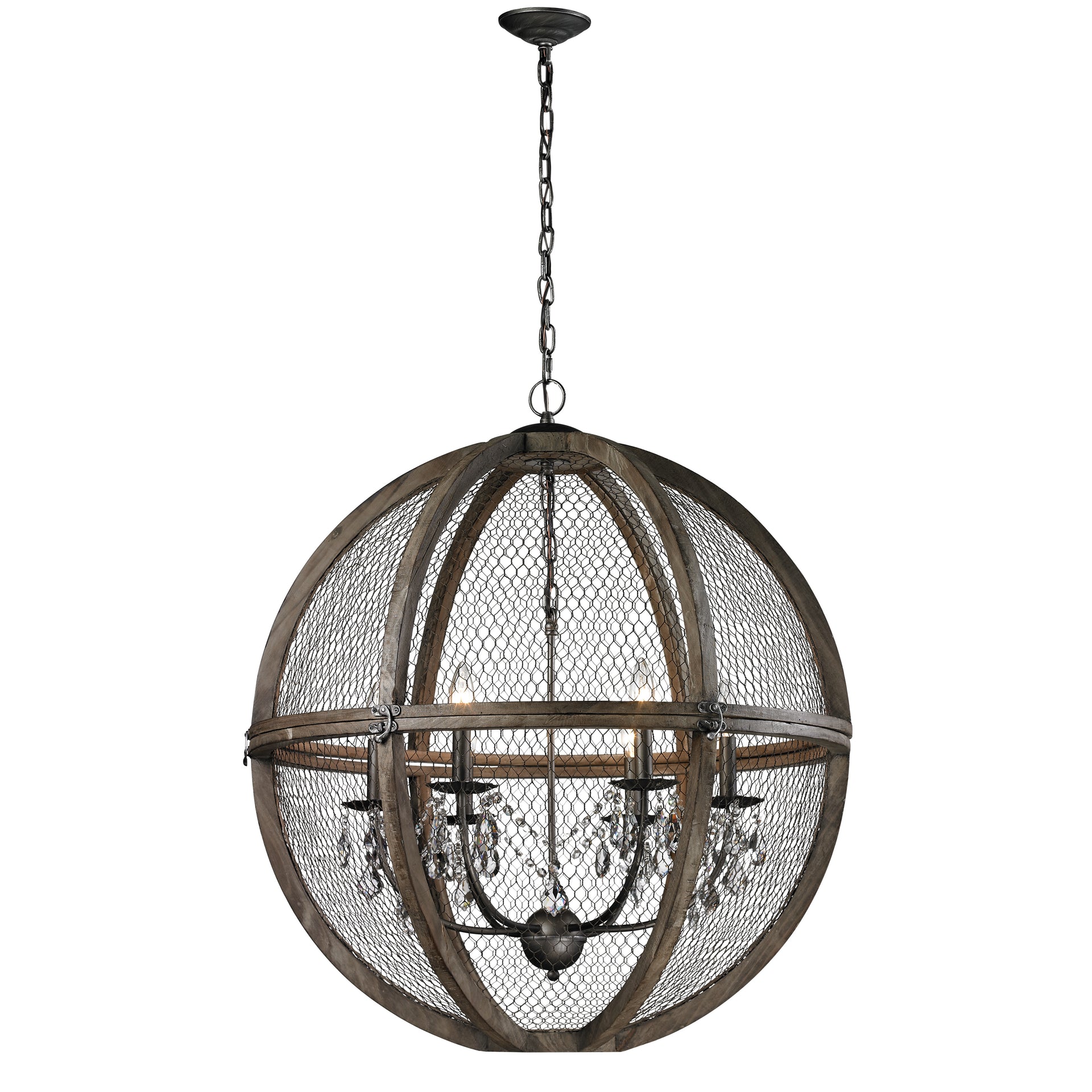 Renaissance Invention 30'' Wide 6-Light Chandelier - Weathered Zinc