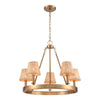 Rydell 24.5'' Wide 5-Light Chandelier - Brushed Gold and Rattan