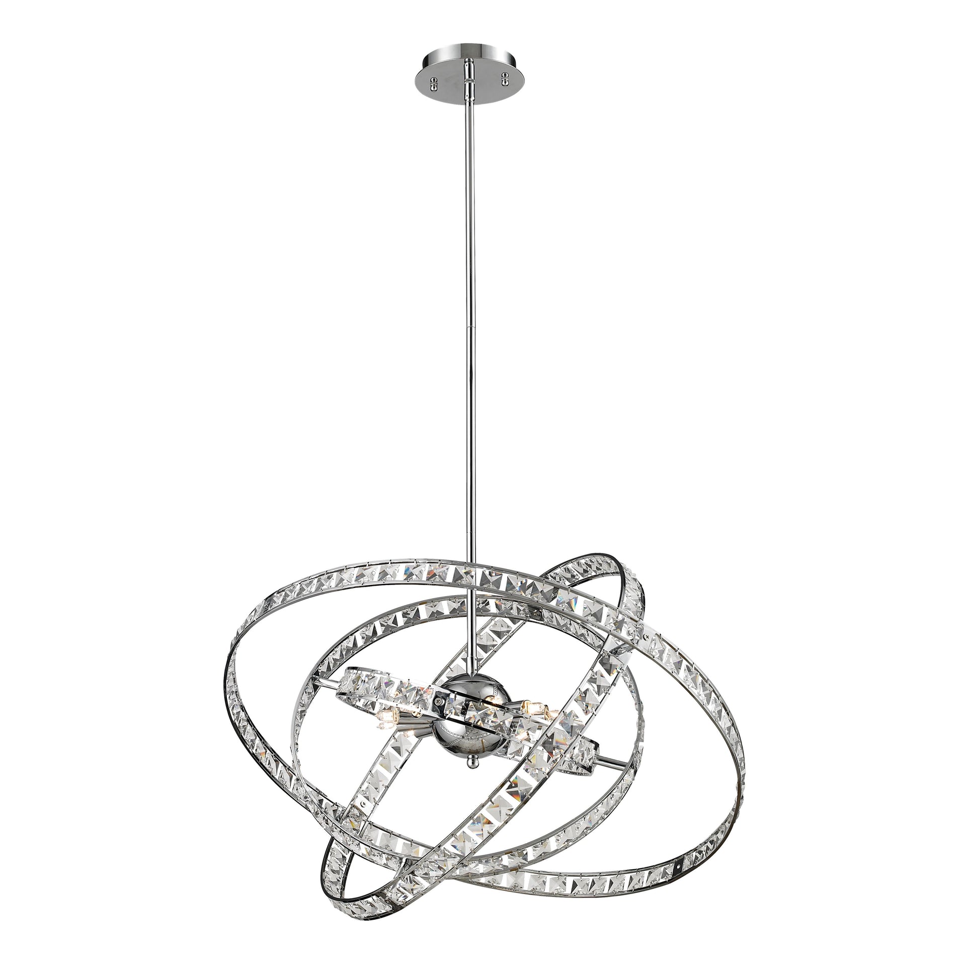 Saturn 24'' Wide 6-Light Chandelier - Chrome