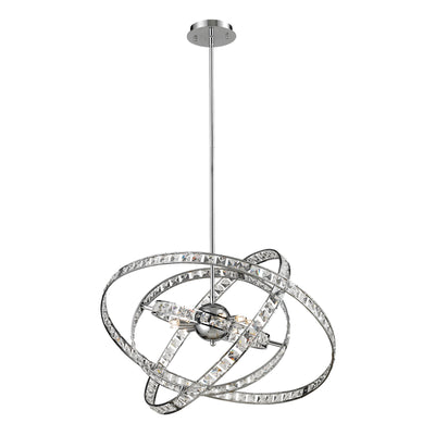 Saturn 24'' Wide 6-Light Chandelier - Chrome