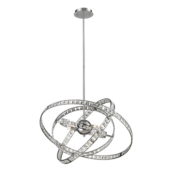 Saturn 24'' Wide 6-Light Chandelier - Chrome