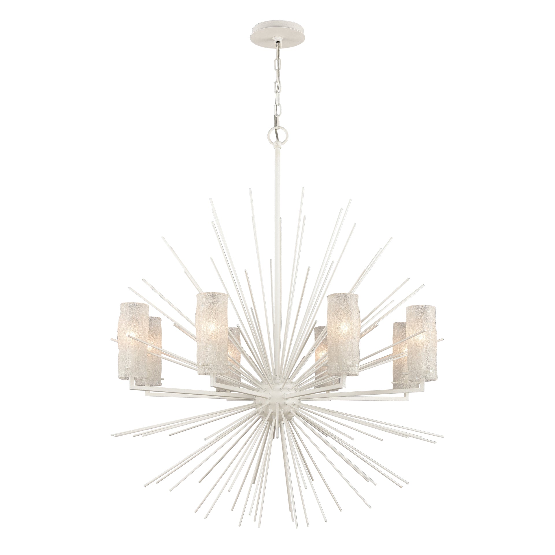 Sea Urchin 34'' Wide 8-Light Chandelier - White Coral