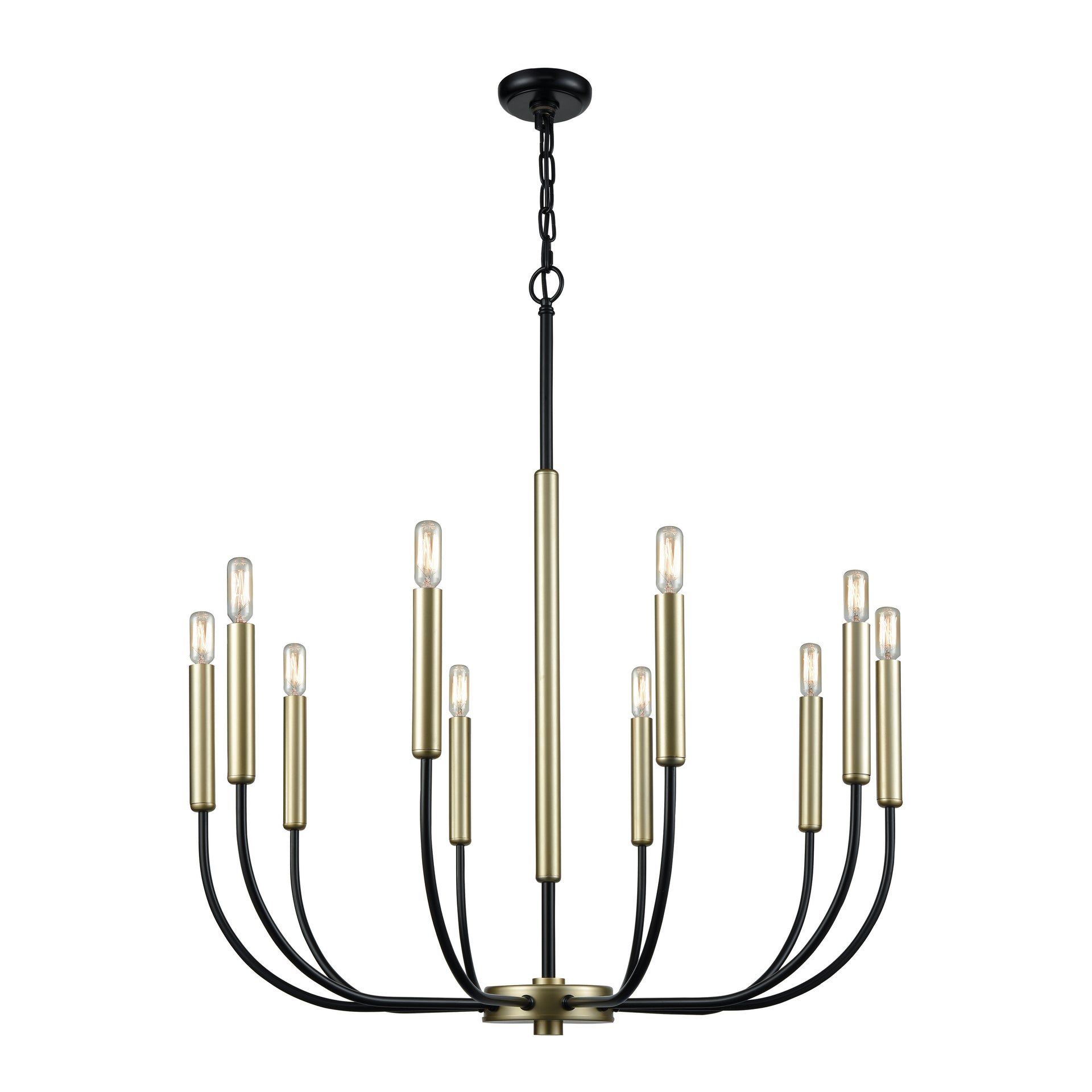 Transatlantique 34'' Wide 10-Light Chandelier - Black