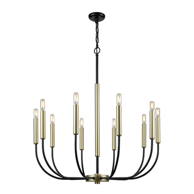 Transatlantique 34'' Wide 10-Light Chandelier - Black