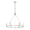 White Stone 30'' Wide 6-Light Chandelier - Polished Nickel