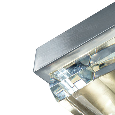 Crystal 6.5'' Wide Integrated LED Flush Mount - Brushed Nickel/Satin Brass