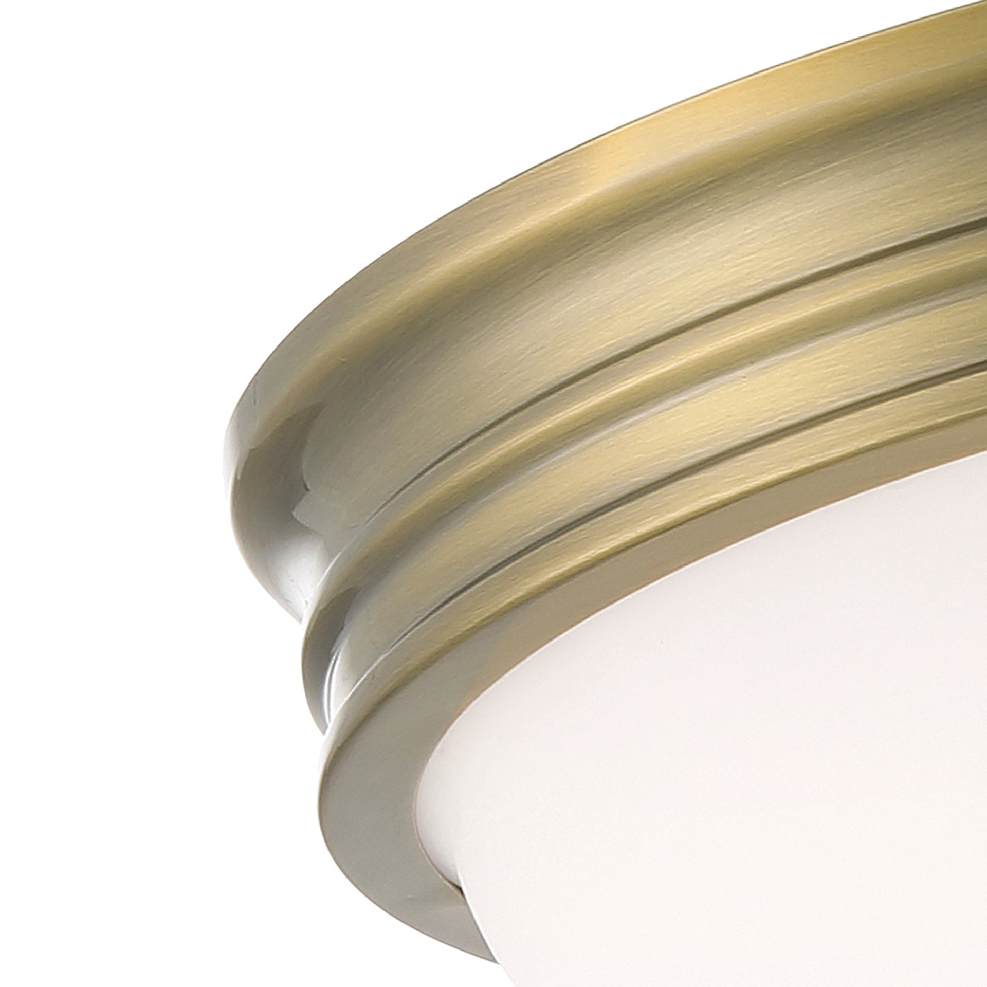 Galen 14'' Wide 3-Light Flush Mount - Antique Brass