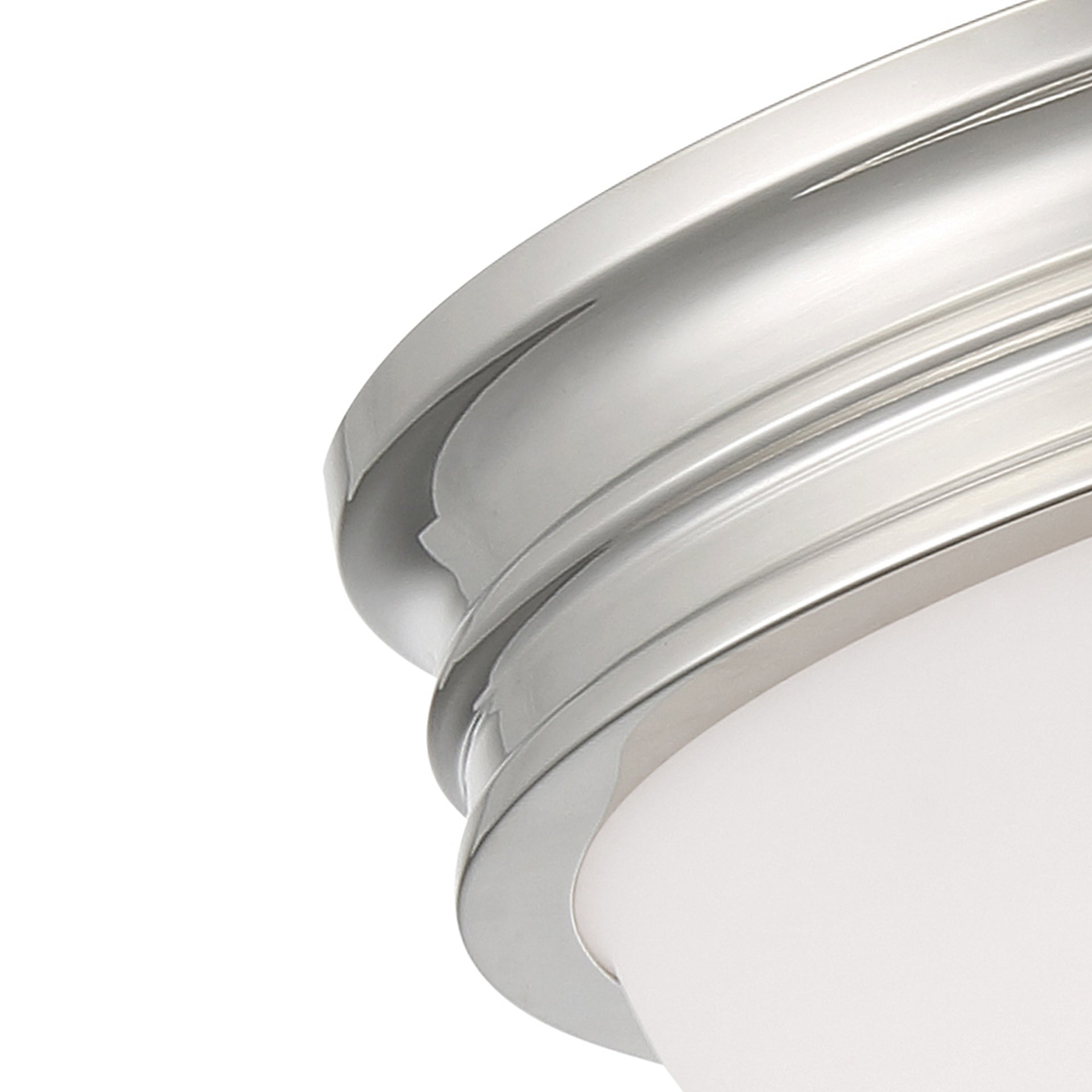 Galen 14'' Wide 3-Light Flush Mount - Polished Nickel