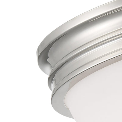 Galen 14'' Wide 3-Light Flush Mount - Polished Nickel