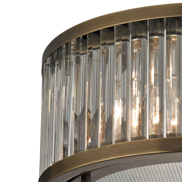 Linden Manor 12'' Wide 2-Light Flush Mount - Aged Brass