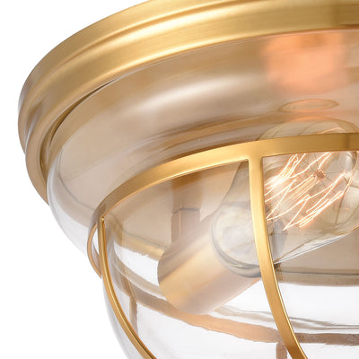 Manhattan Boutique 13'' Wide 2-Light Flush Mount - Brushed Brass