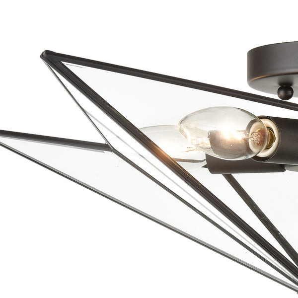 Moravian Star 21'' Wide 5-Light Flush Mount - Oil Rubbed Bronze