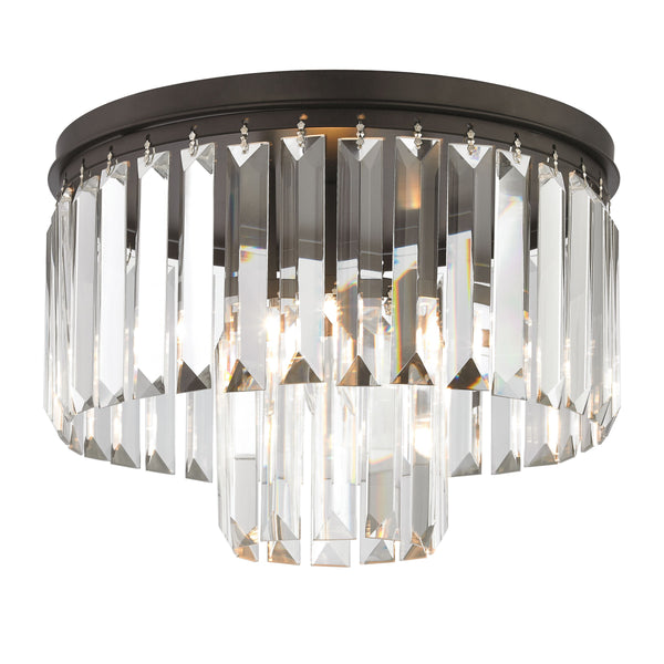 Palacial 12'' Wide 1-Light Flush Mount - Oil Rubbed Bronze