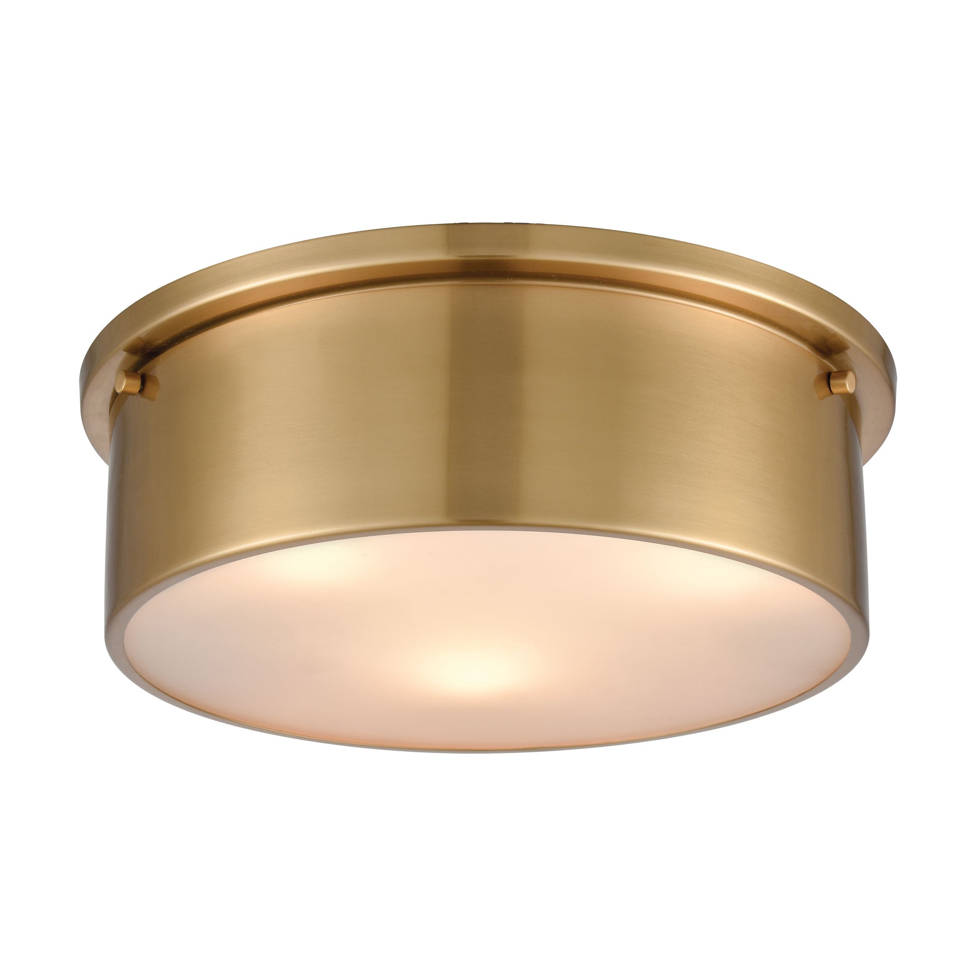 Simpson 14'' Wide 3-Light Flush Mount - Satin Brass