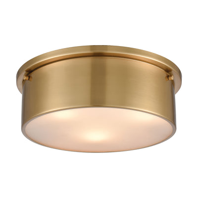 Simpson 14'' Wide 3-Light Flush Mount - Satin Brass