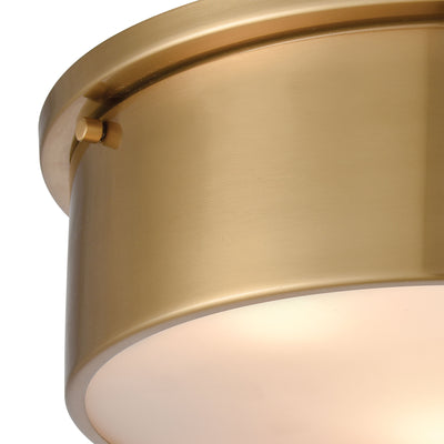 Simpson 14'' Wide 3-Light Flush Mount - Satin Brass