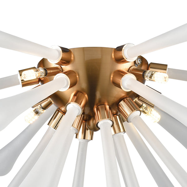 Spiritus 24'' Wide 4-Light Flush Mount - Aged Brass with White