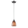 Arco Baleno 5'' Wide 1-Light Mini Pendant - Satin Nickel with Cocoa Glass