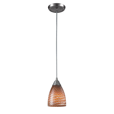 Arco Baleno 5'' Wide 1-Light Mini Pendant - Satin Nickel with Cocoa Glass