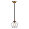 Boudreaux 8'' Wide 1-Light Mini Pendant - Matte Black with Antique Gold