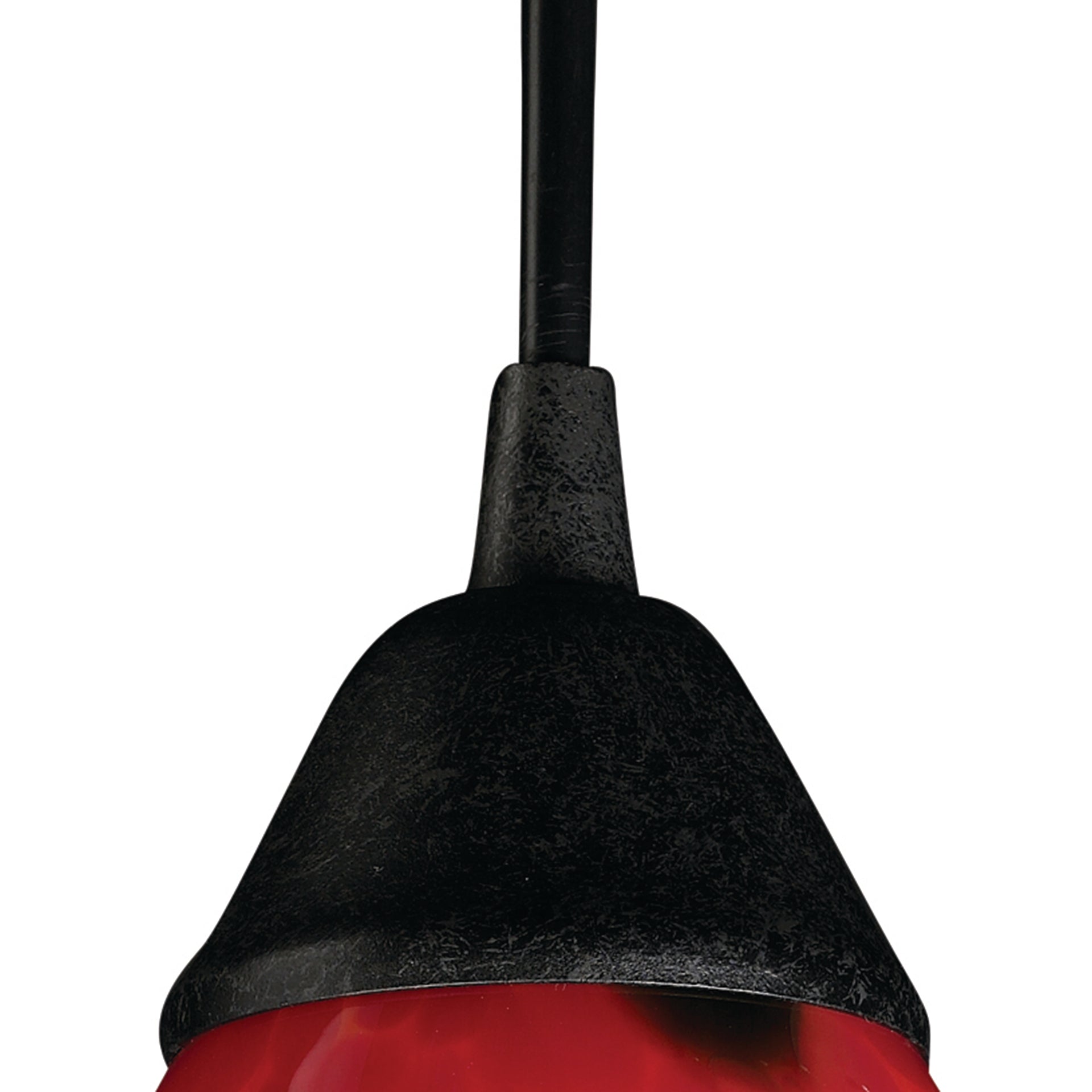 Classico 5'' Wide 1-Light Mini Pendant - Dark Rust with Fire Red Glass