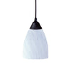 Classico 5'' Wide 1-Light Mini Pendant - Dark Rust with Simple White Glass