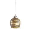 Fusion 5'' Wide 1-Light Mini Pendant - Satin Nickel with Gold Leaf Mosaic