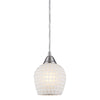 Fusion 5'' Wide 1-Light Mini Pendant - Satin Nickel with White Mosaic