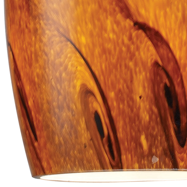 Galaxy 5'' Wide 1-Light Mini Pendant - Satin Nickel with Brown Glass