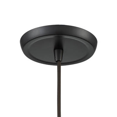 Hammered Glass 5'' Wide 1-Light Mini Pendant - Oil Rubbed Bronze with Aqua
