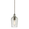 Hammered Glass 5'' Wide 1-Light Mini Pendant - Oil Rubbed Bronze with Clear