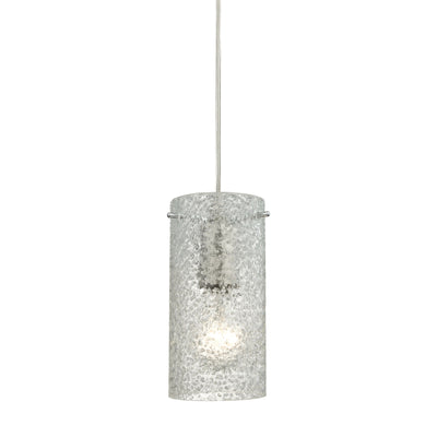 Ice Fragments 5'' Wide 1-Light Mini Pendant - Satin Nickel and Clear Glass