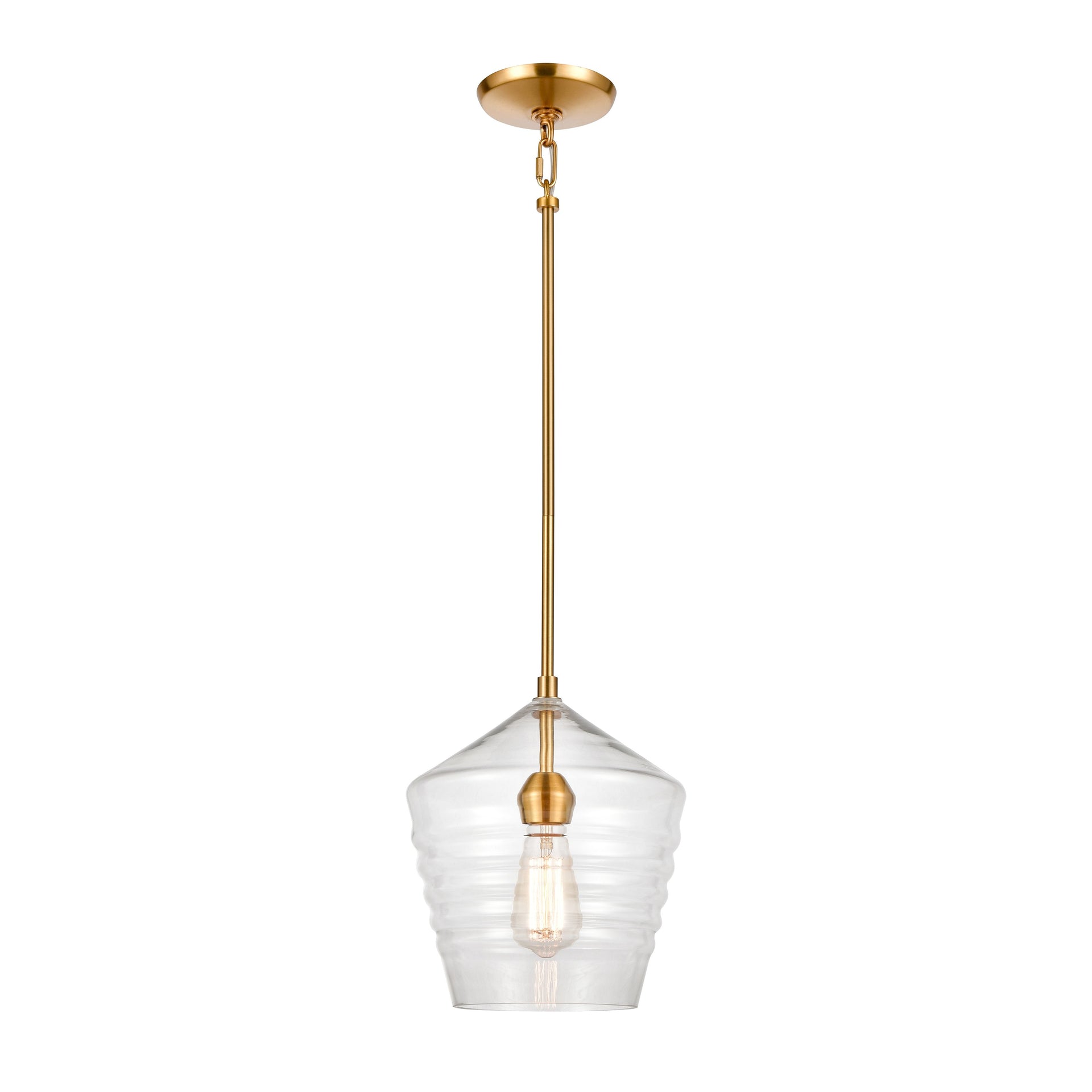 Konis 10'' Wide 1-Light Mini Pendant - Satin Brass