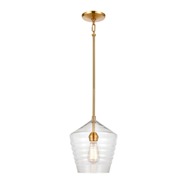 Konis 10'' Wide 1-Light Mini Pendant - Satin Brass