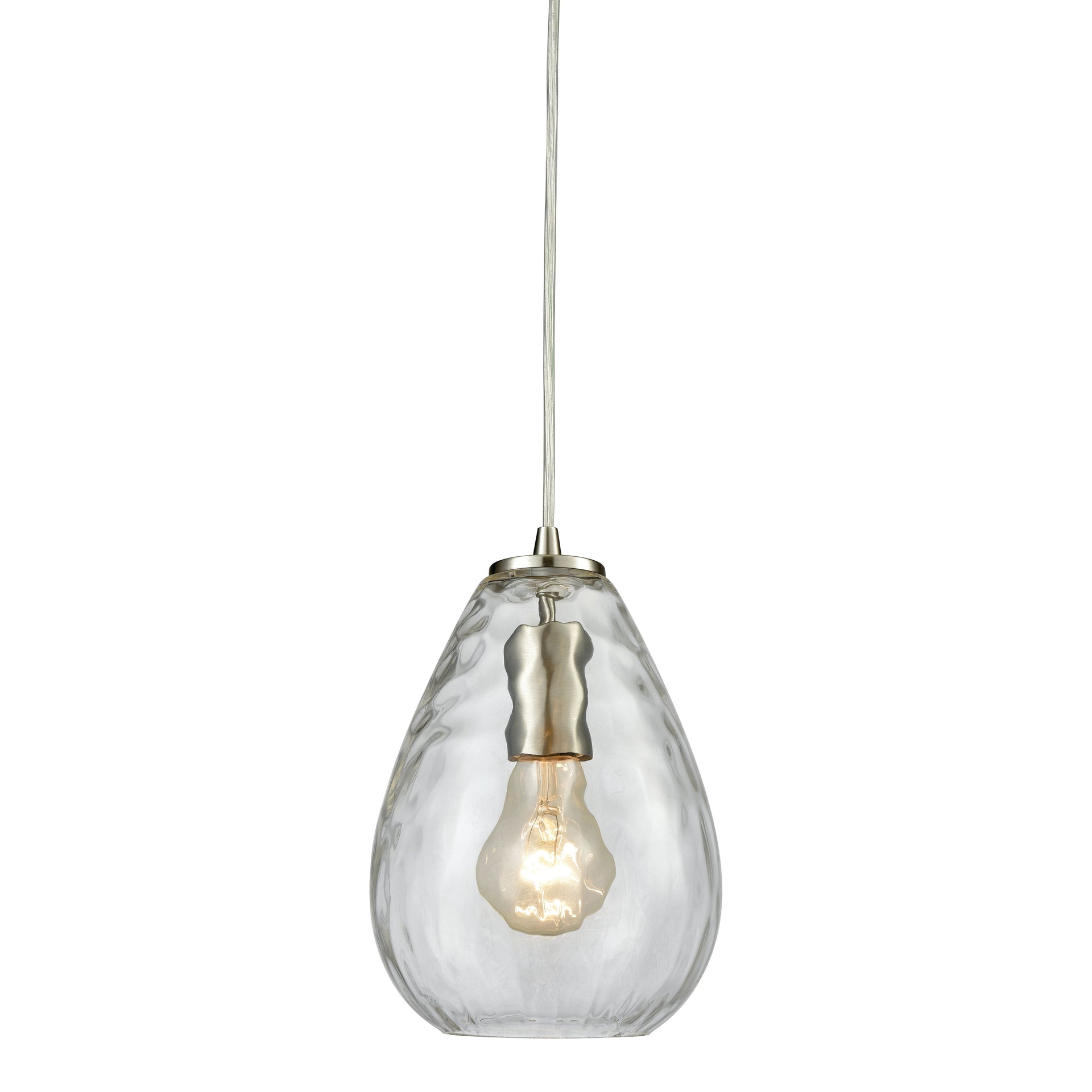 Lagoon 6'' Wide 1-Light Mini Pendant - Satin Nickel with Clear