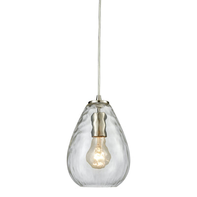 Lagoon 6'' Wide 1-Light Mini Pendant - Satin Nickel with Clear