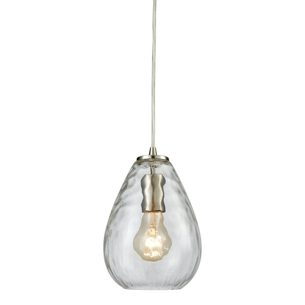 Lagoon 6'' Wide 1-Light Mini Pendant - Satin Nickel with Clear