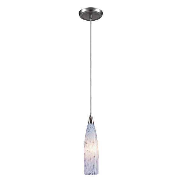 Lungo 3'' Wide 1-Light Mini Pendant - Satin Nickel with Snow White Glass