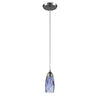 Milan 3'' Wide 1-Light Mini Pendant - Satin Nickel with Starburst Blue Glass