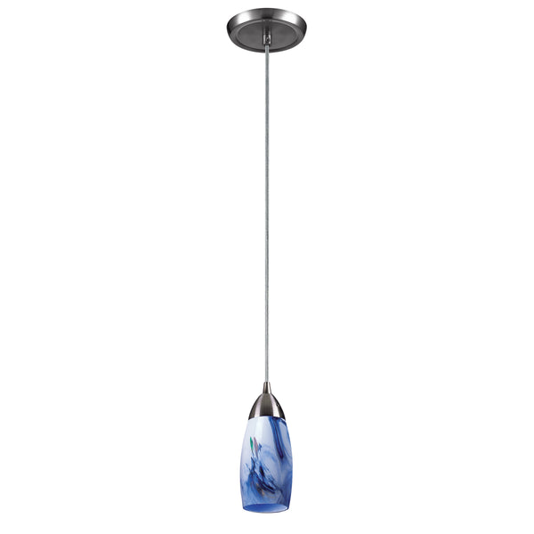 Milan 3'' Wide 1-Light Mini Pendant - Satin Nickel with Mountain Glass