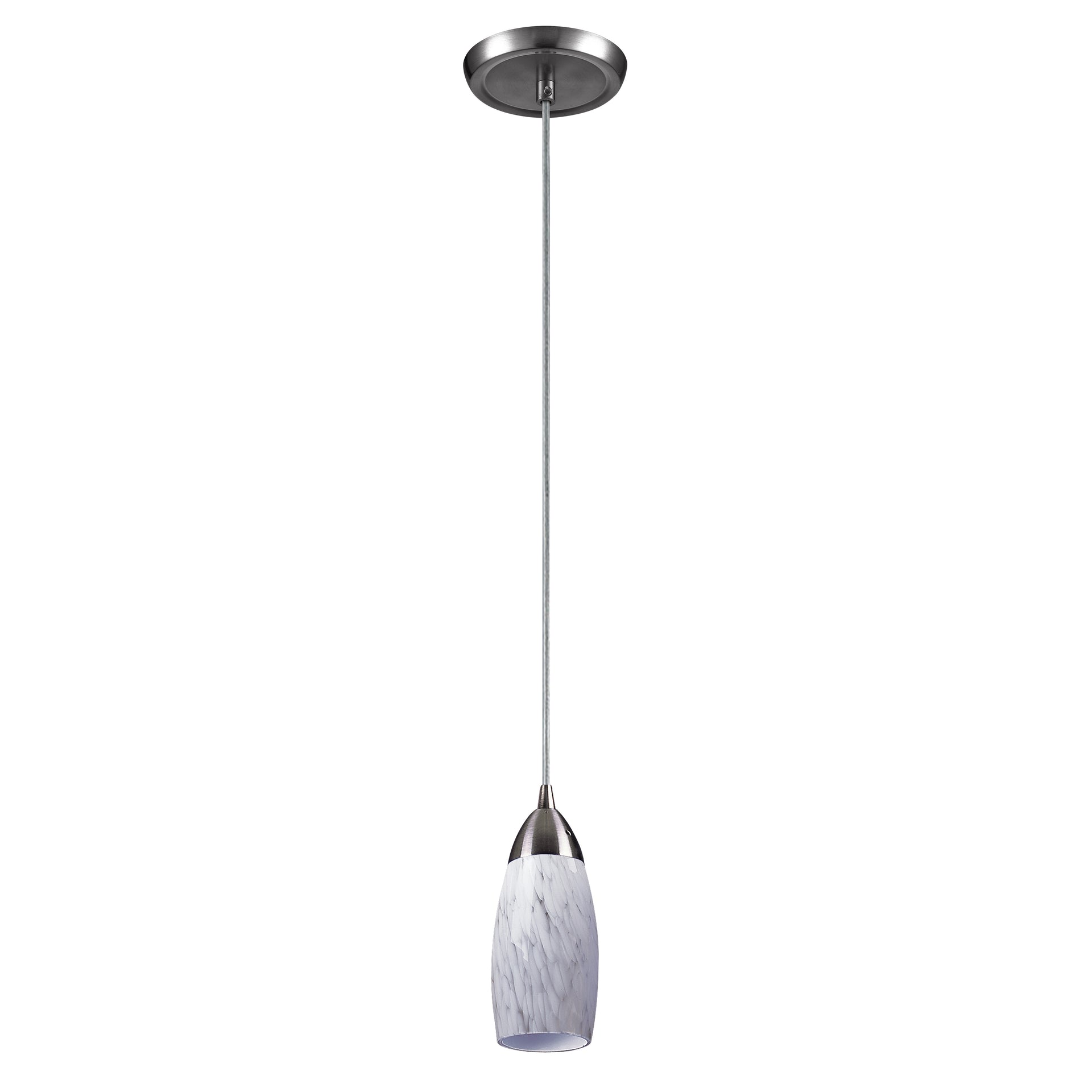 Milan 3'' Wide 1-Light Mini Pendant - Satin Nickel with Snow White Glass