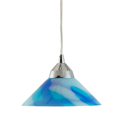 Refraction 7'' Wide 1-Light Mini Pendant - Polished Chrome with Caribbean Glass