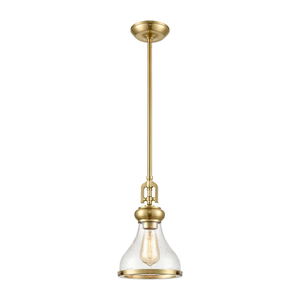 Rutherford 8.5'' Wide 1-Light Mini Pendant - Satin Brass