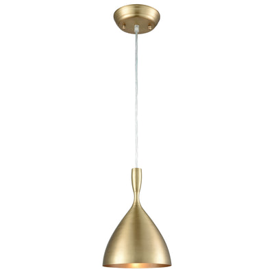 Spun Aluminum 7'' Wide 1-Light Mini Pendant - French Brass