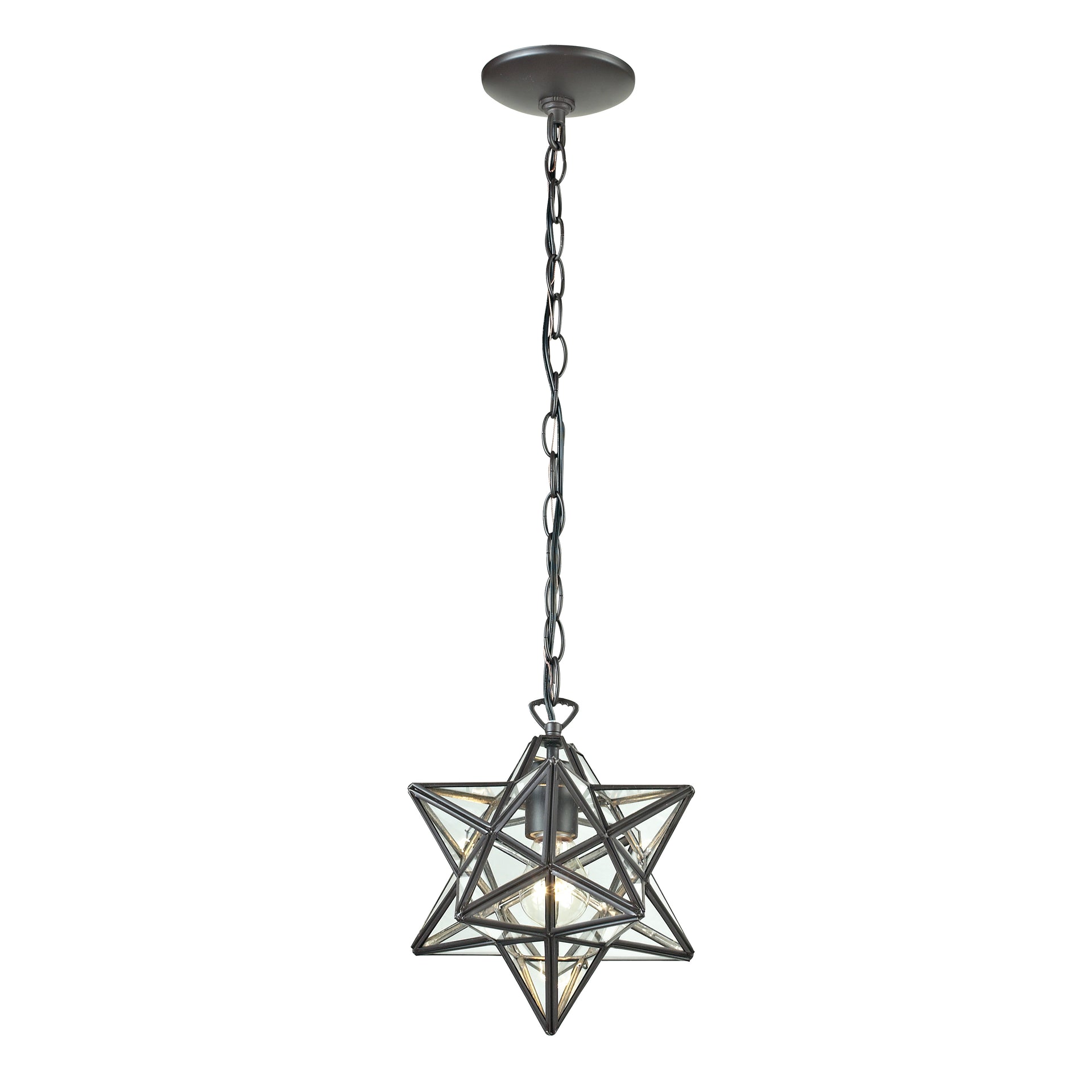 Moravian Star 12'' Wide 1-Light Mini Pendant - Oil Rubbed Bronze
